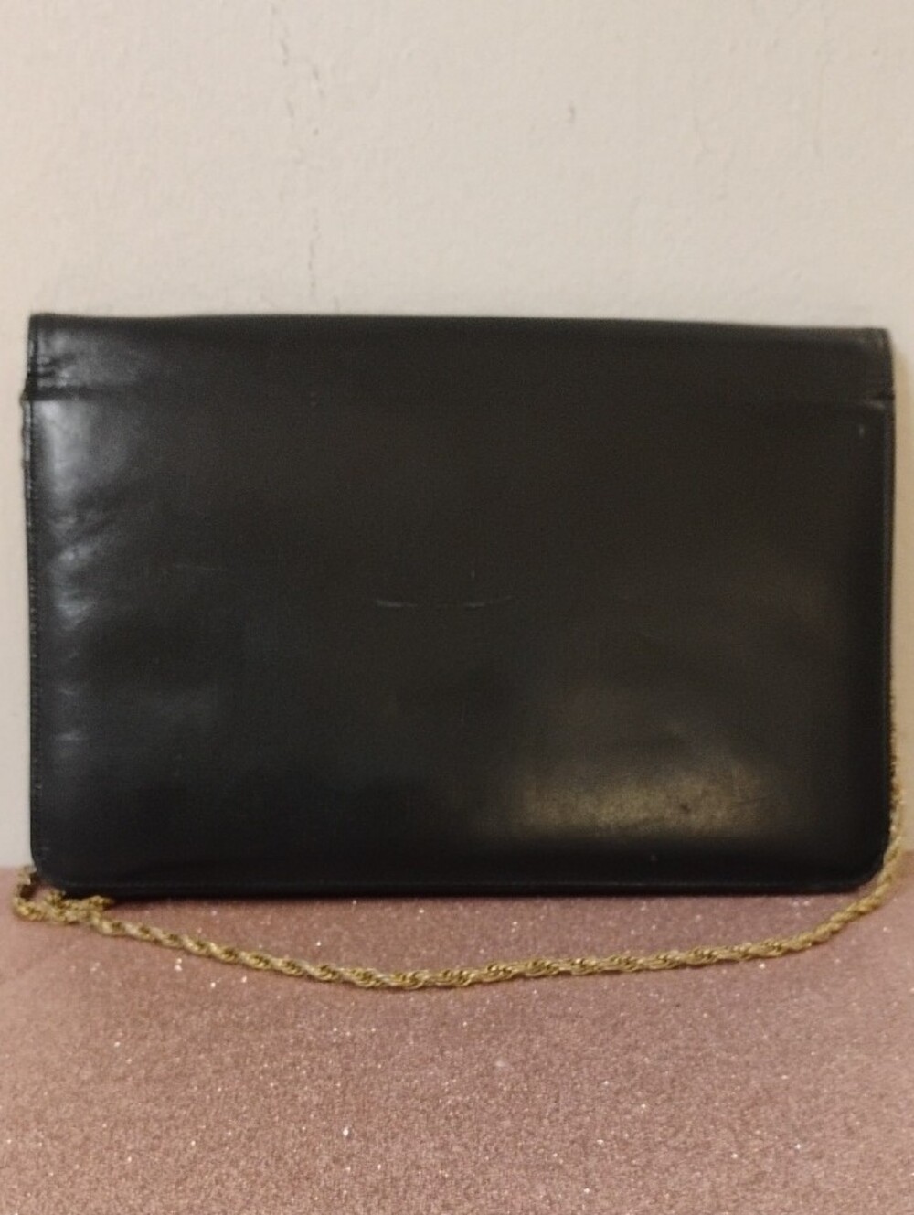 Givenchy Black Leather Clutch with Gold Chain - Picture 4 of 7